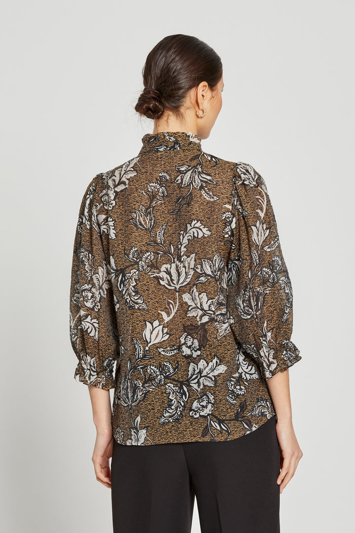 Bruuns Bazaar Women DuscleBBMorea bluse blouse Brown flower print