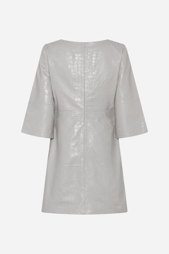 Bruuns Bazaar Women EmbossedBBNutali læderkjole Kjoler Silver Cloud