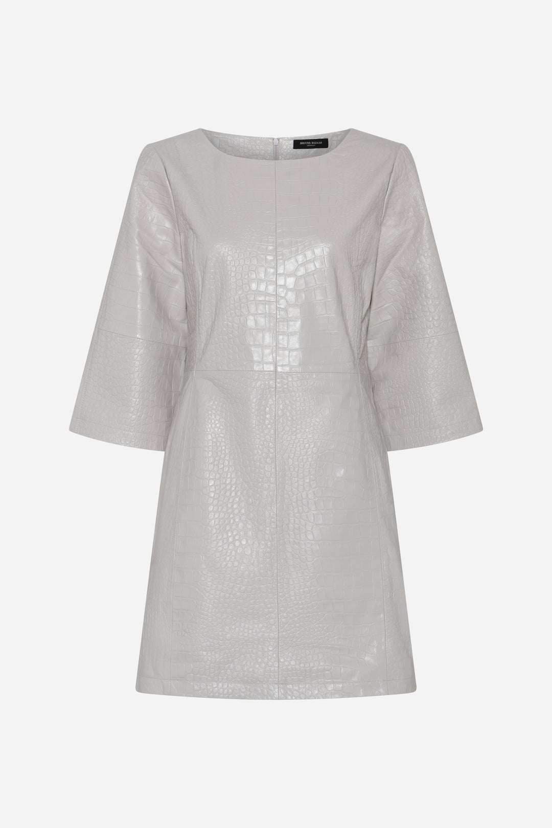 Bruuns Bazaar Women EmbossedBBNutali læderkjole Kjoler Silver Cloud