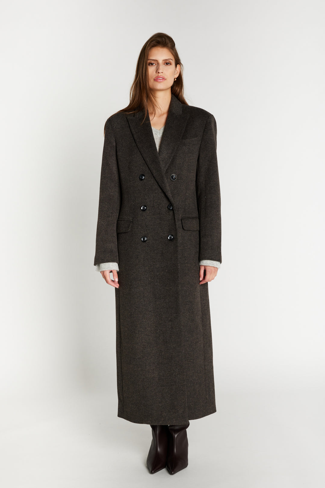 Bruuns Bazaar Women FallopiaBBAbellas frakke Overtøj Dark Grey Melange