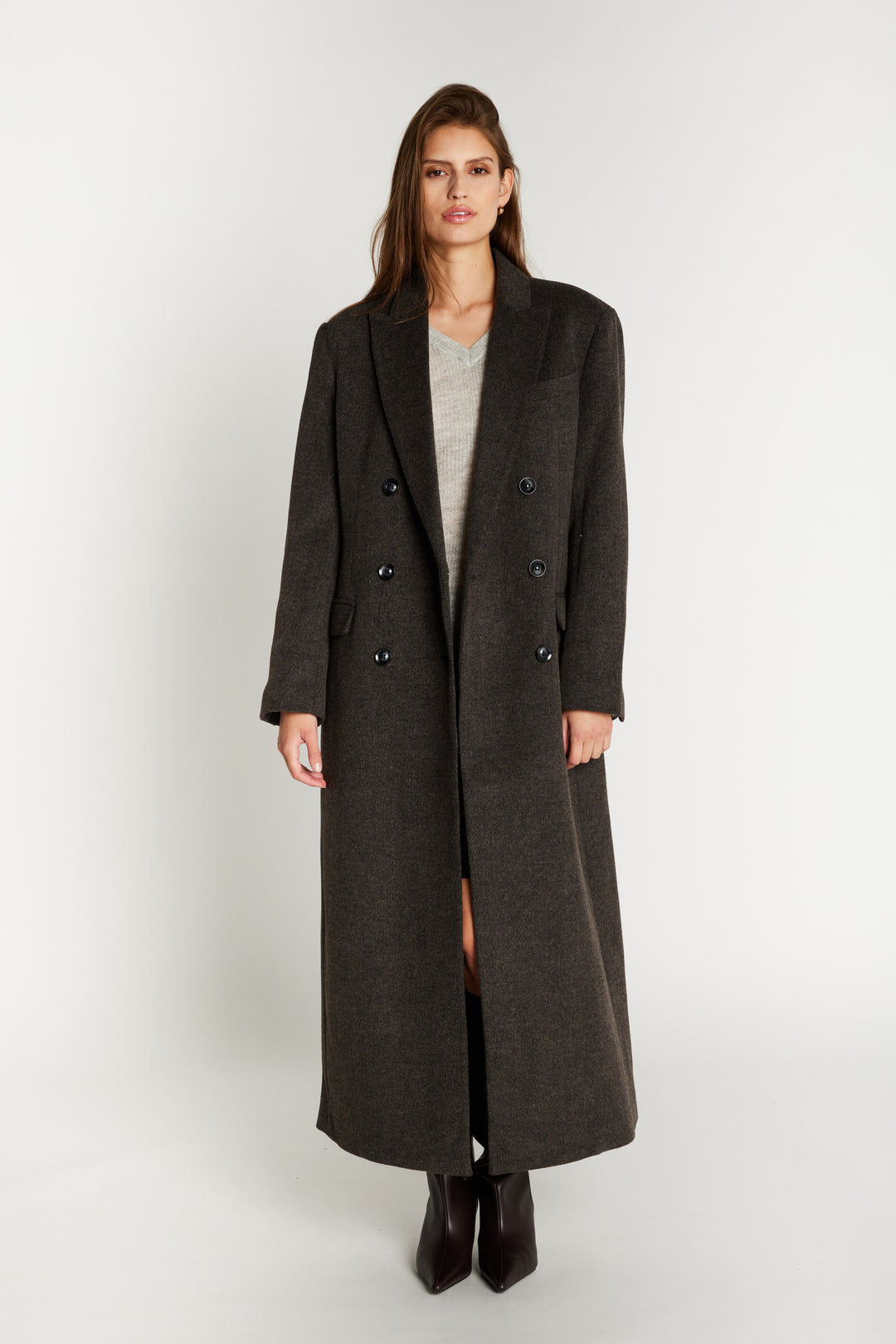 Bruuns Bazaar Women FallopiaBBAbellas frakke Overtøj Dark Grey Melange