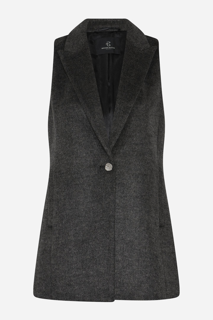 Bruuns Bazaar Women FallopiaBBLianna vest Overtøj Dark Grey Melange