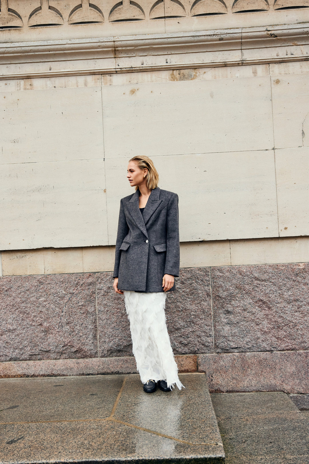 Bruuns Bazaar Women FallopiaBBWillia jakke Overtøj Dark Grey Melange