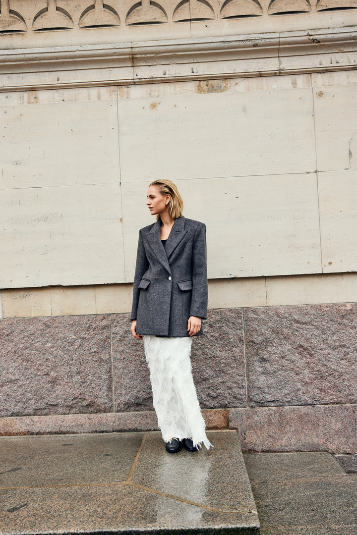 Bruuns Bazaar Women FallopiaBBWillia jakke Overtøj Dark Grey Melange