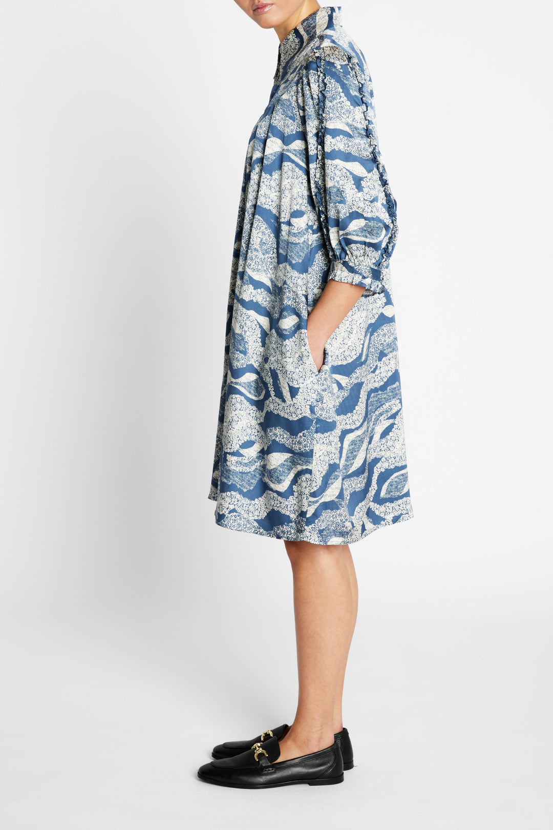 Bruuns Bazaar Women FloretBBTamia kjole Kjoler Blue lace print