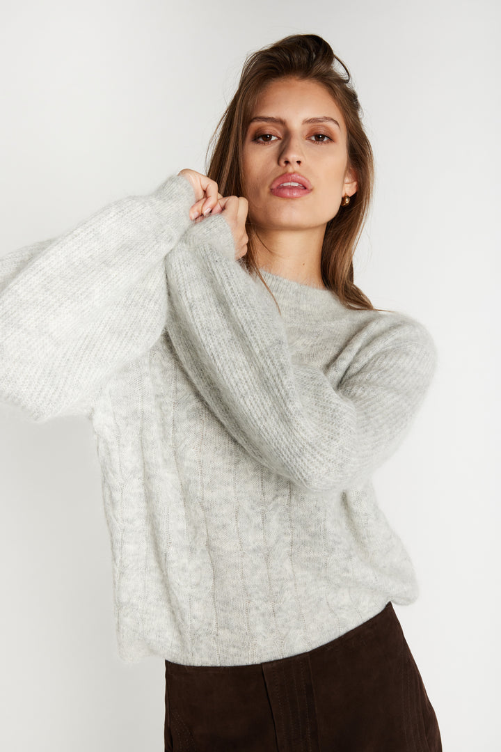Bruuns Bazaar Women FluffyBBAmandra strik Strik Light grey melange