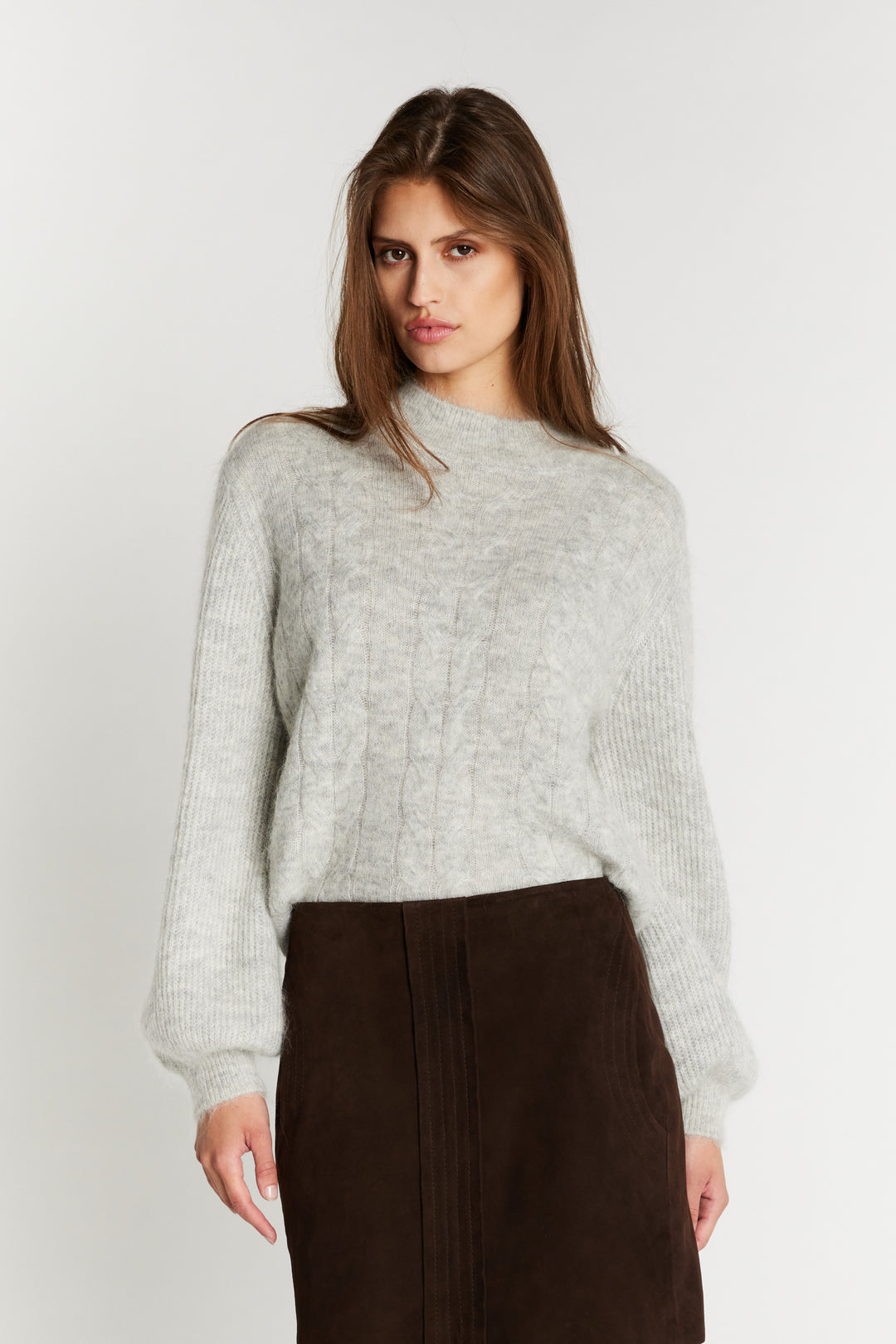 Bruuns Bazaar Women FluffyBBAmandra strik Strik Light grey melange
