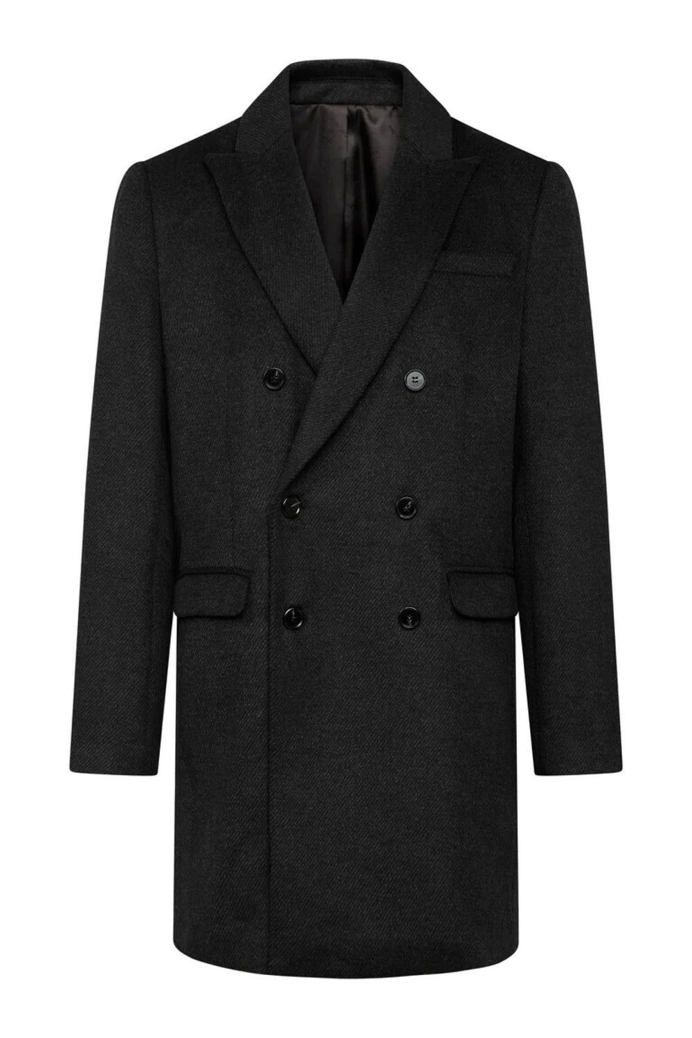 Bruuns Bazaar Men FuzzyBBDoubalina coat Overtøj Black melange