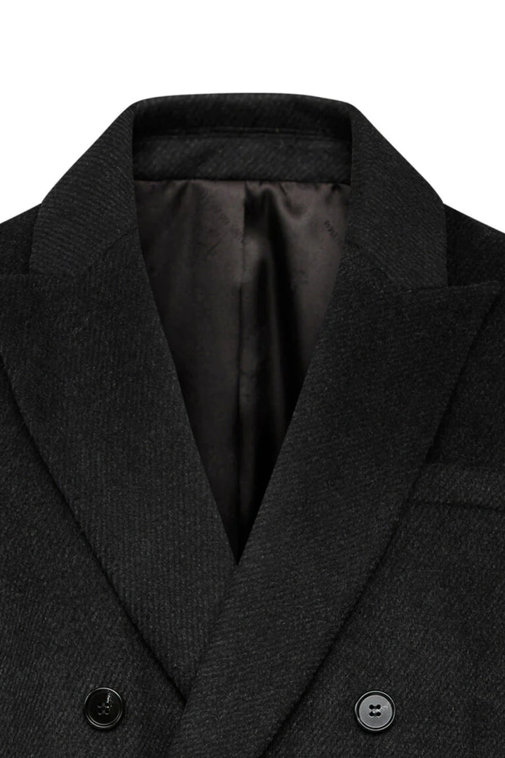 Bruuns Bazaar Men FuzzyBBDoubalina coat Overtøj Black melange