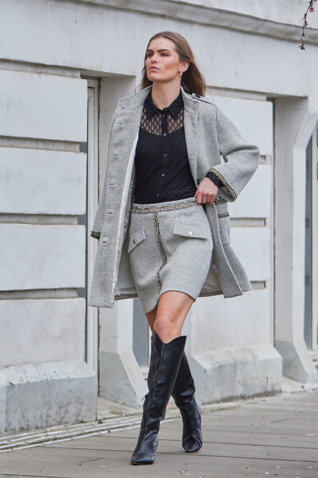 Bruuns Bazaar Women GalantusBBCasja frakke Overtøj Black/White
