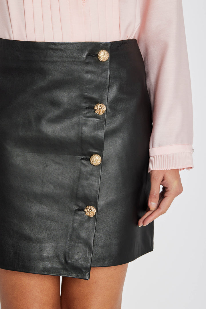 Bruuns Bazaar Women GentianBBShinni lædernederdel Nederdele Black
