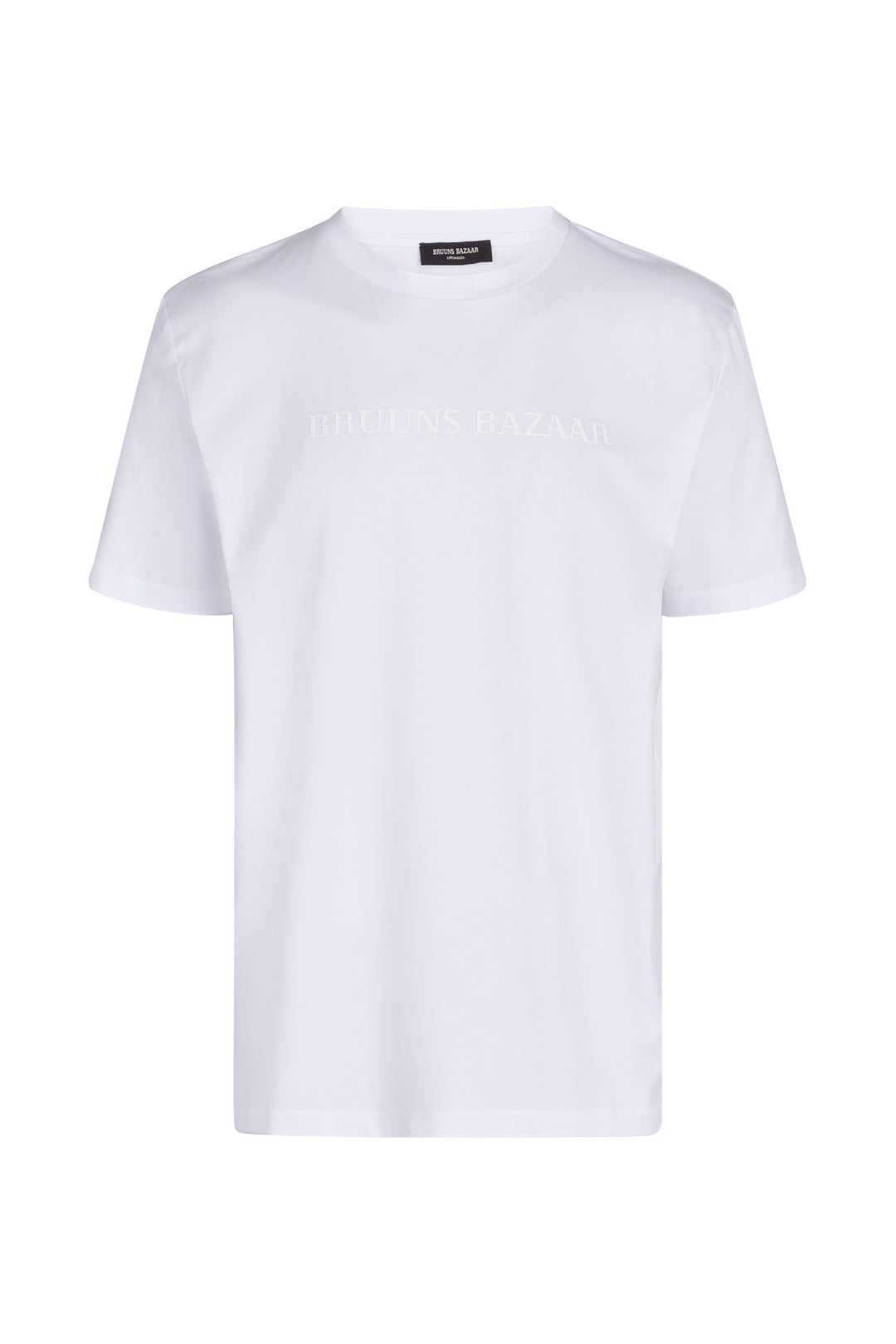 Bruuns Bazaar Men GusBBLogo tee T-shirts White