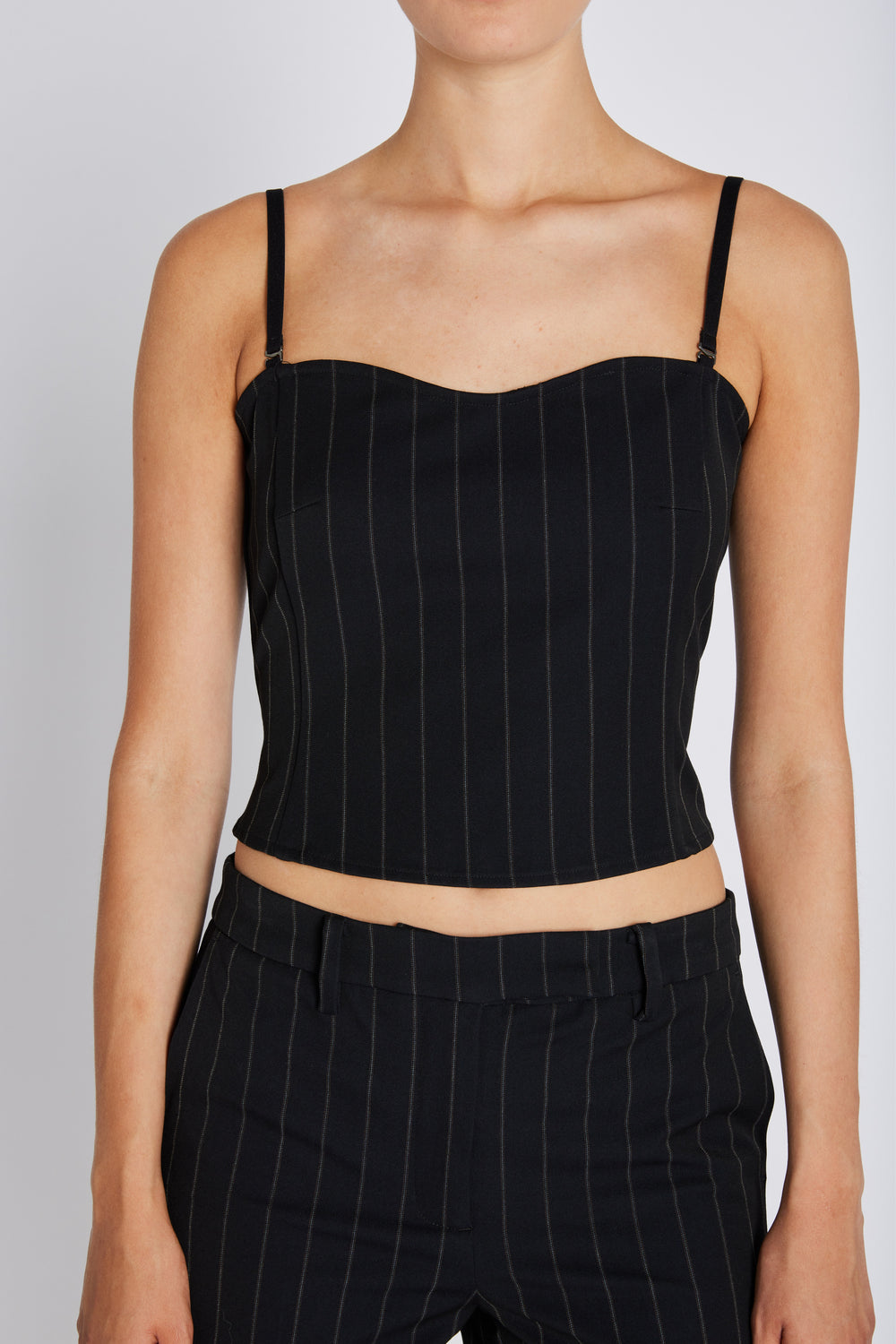 Bruuns Bazaar Women HydrangeaBBKorsas top Bluser Black pinstripe