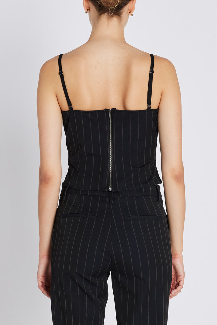 Bruuns Bazaar Women HydrangeaBBKorsas top Bluser Black pinstripe
