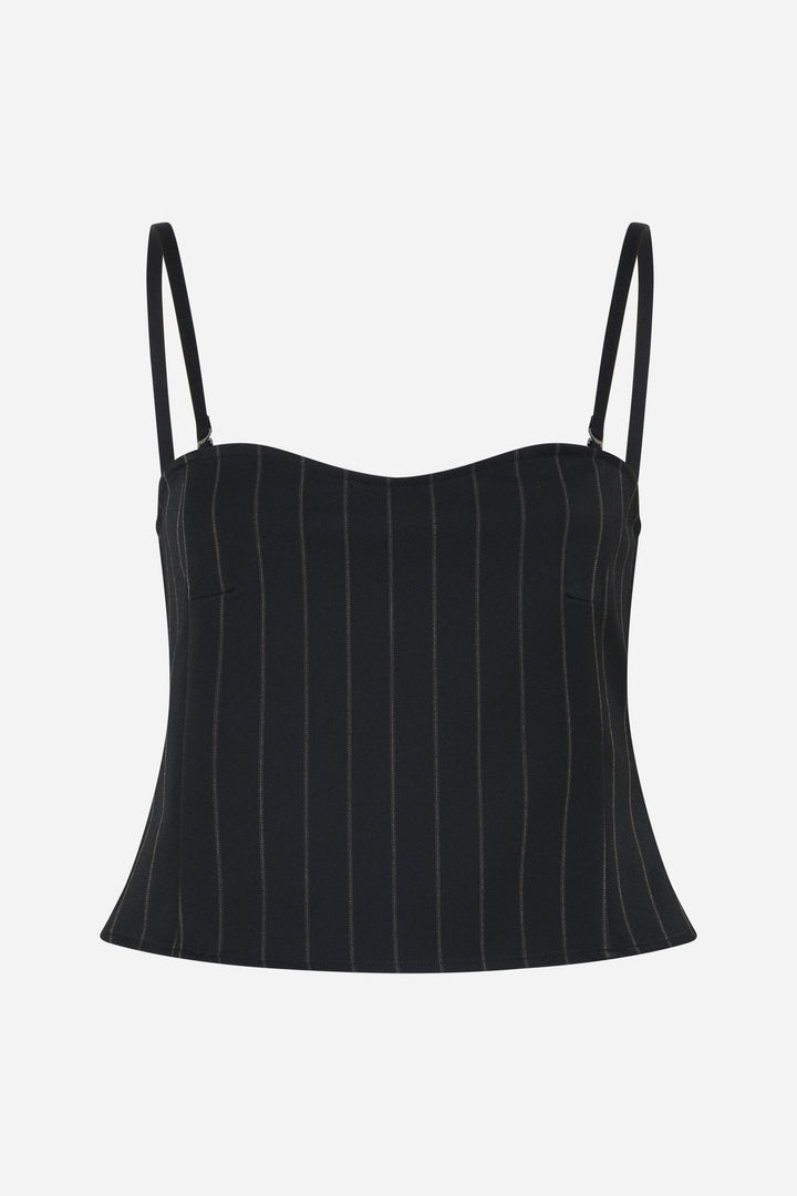 Bruuns Bazaar Women HydrangeaBBKorsas top Bluser Black pinstripe