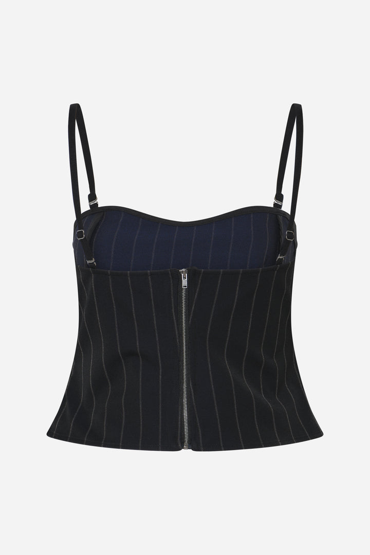 Bruuns Bazaar Women HydrangeaBBKorsas top Bluser Black pinstripe