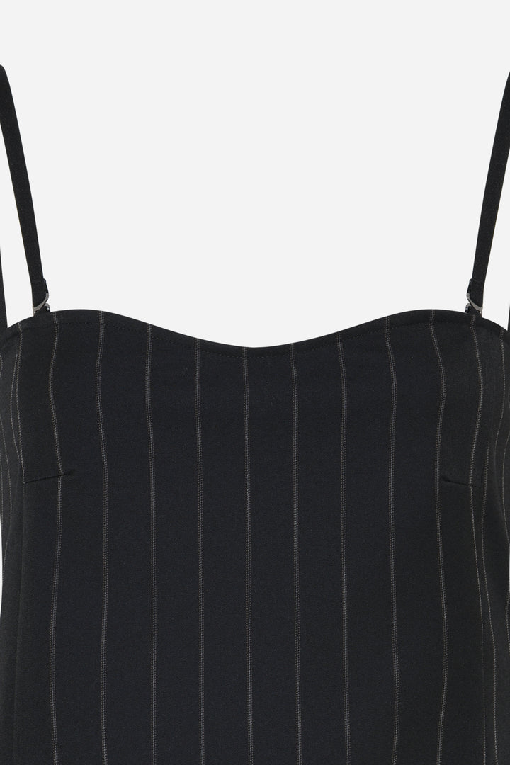 Bruuns Bazaar Women HydrangeaBBKorsas top Bluser Black pinstripe
