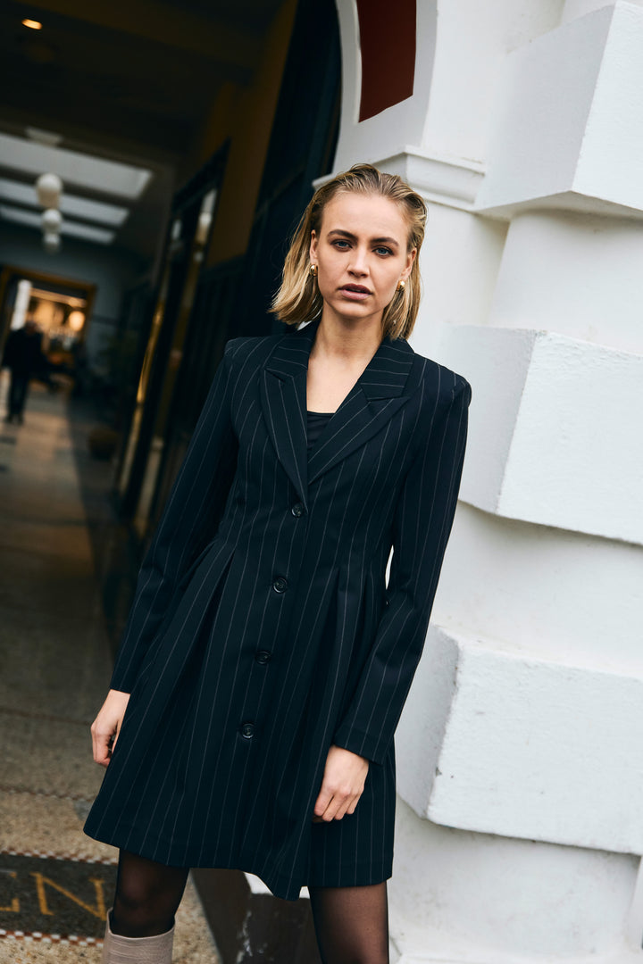 Bruuns Bazaar Women HydrangeaBBTova kjole Kjoler Black pinstripe