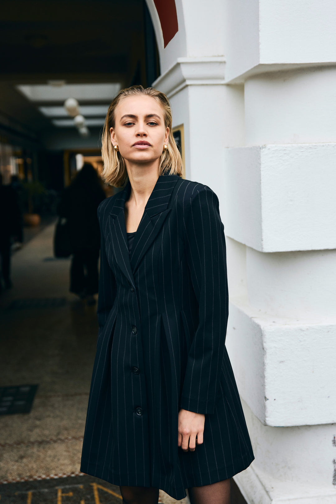 Bruuns Bazaar Women HydrangeaBBTova kjole Kjoler Black pinstripe