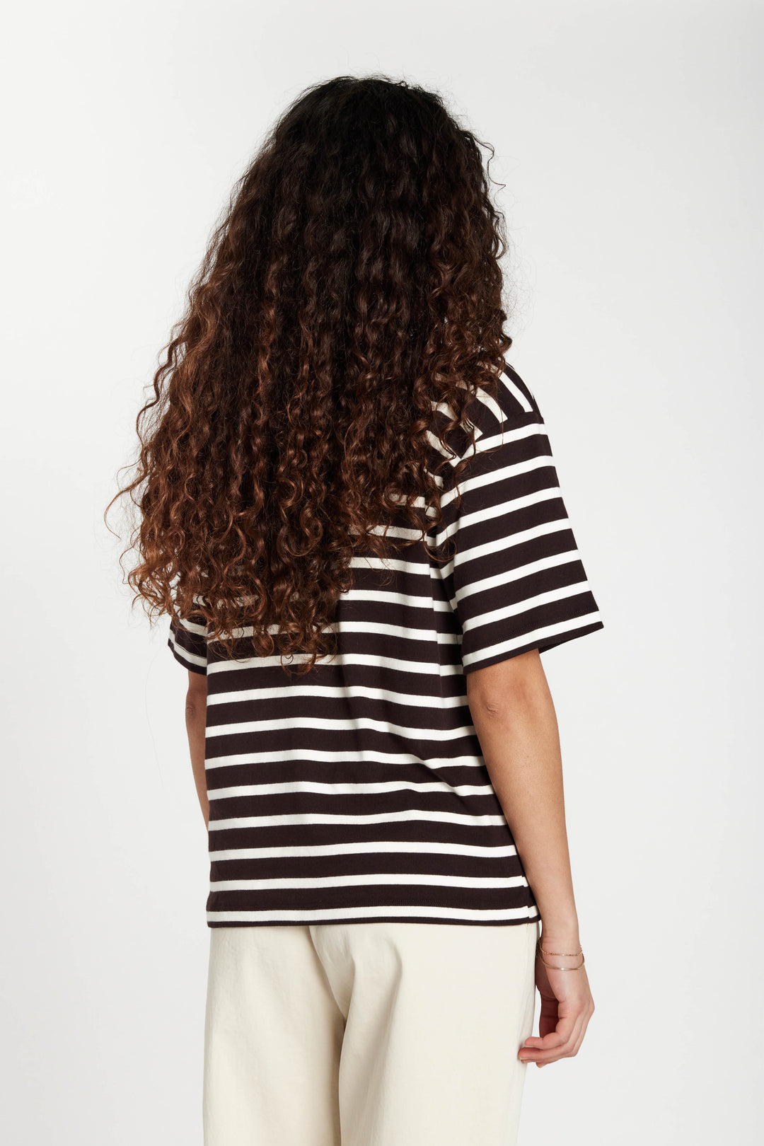 Bruuns Bazaar Women IguanuraBBBasic tee T-shirts Brown stripe