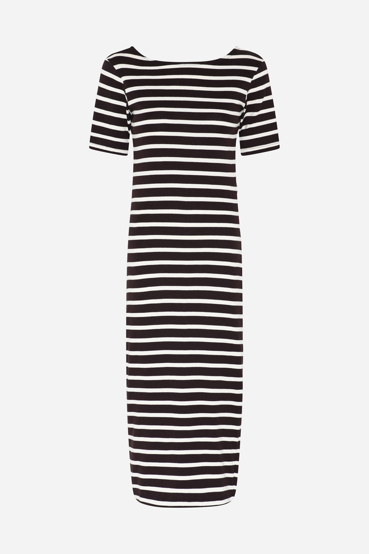 Bruuns Bazaar Women IguanuraBBBoat neck dress Kjoler Brown stripe