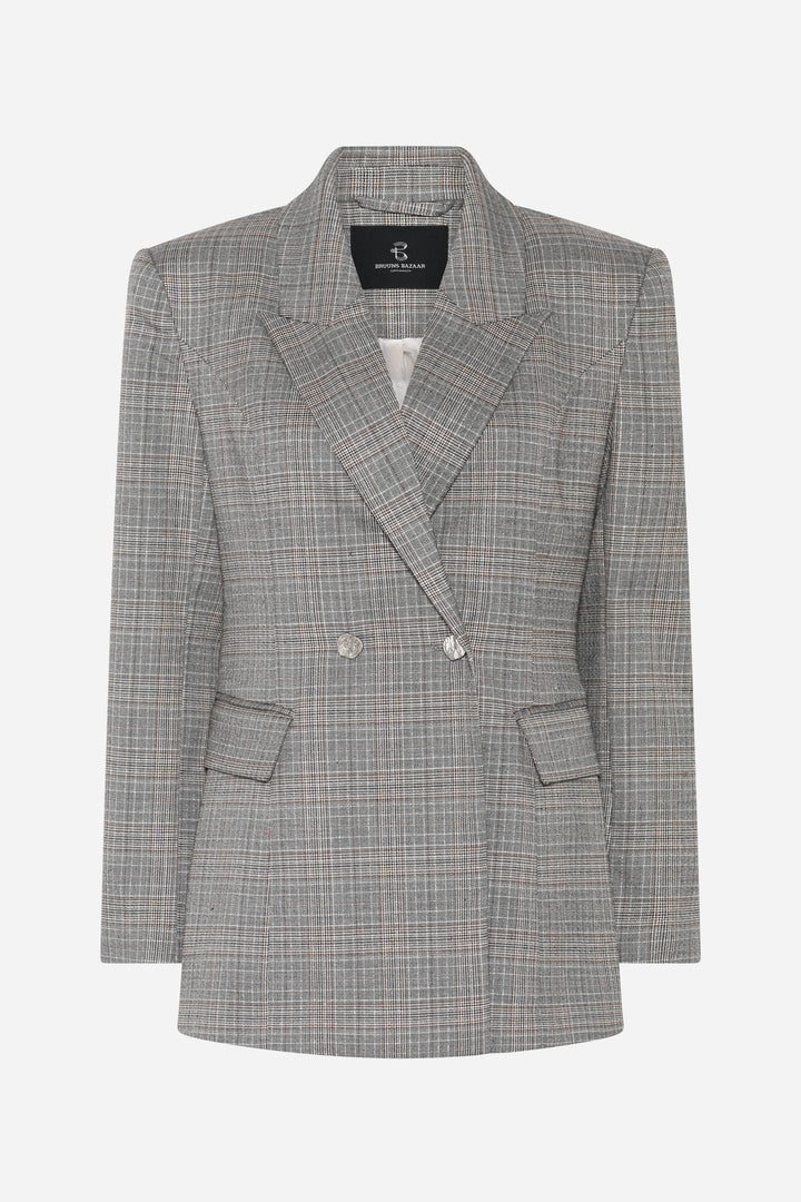 Bruuns Bazaar Women IpomoeaBBTuxana blazer Blazere Brown Check