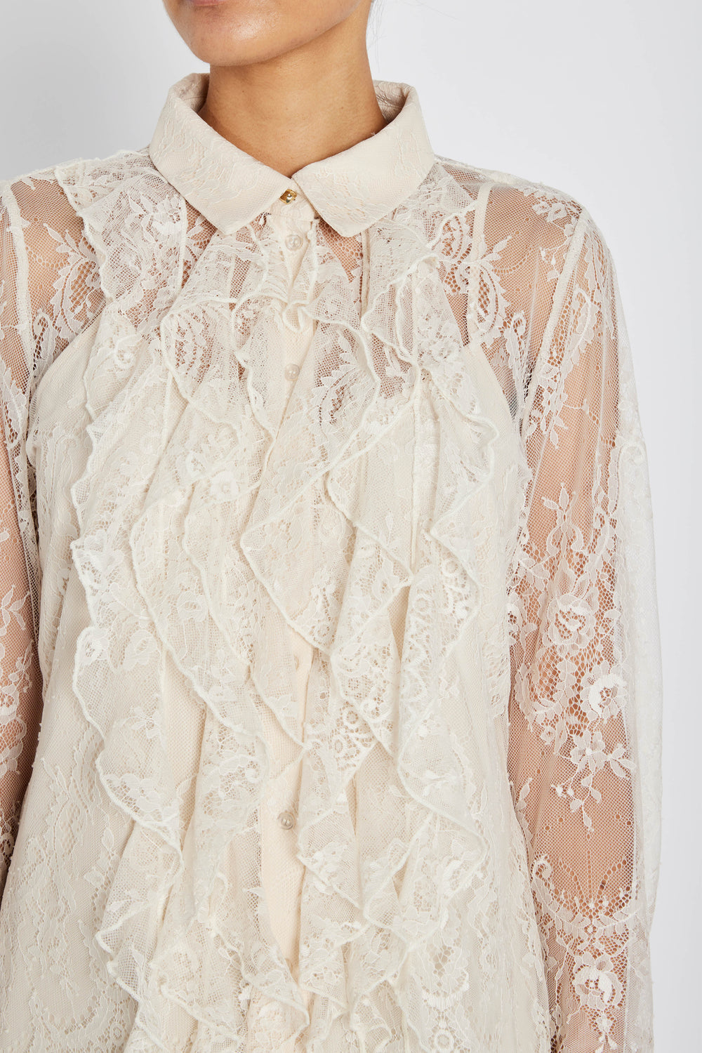 Bruuns Bazaar Women JuaniaBBDaisa skjorte Skjorter White Sand