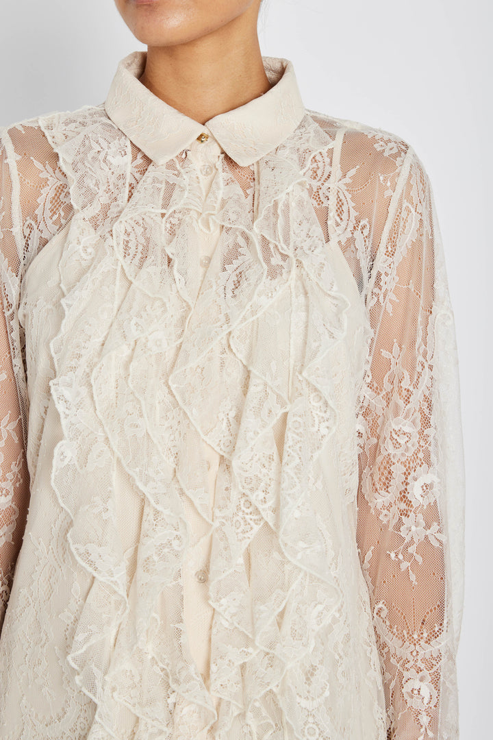 Bruuns Bazaar Women JuaniaBBDaisa skjorte Skjorter White Sand
