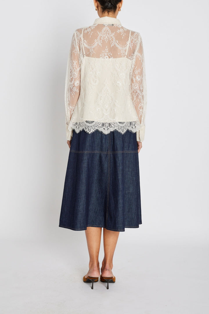 Bruuns Bazaar Women JuaniaBBDaisa skjorte Skjorter White Sand