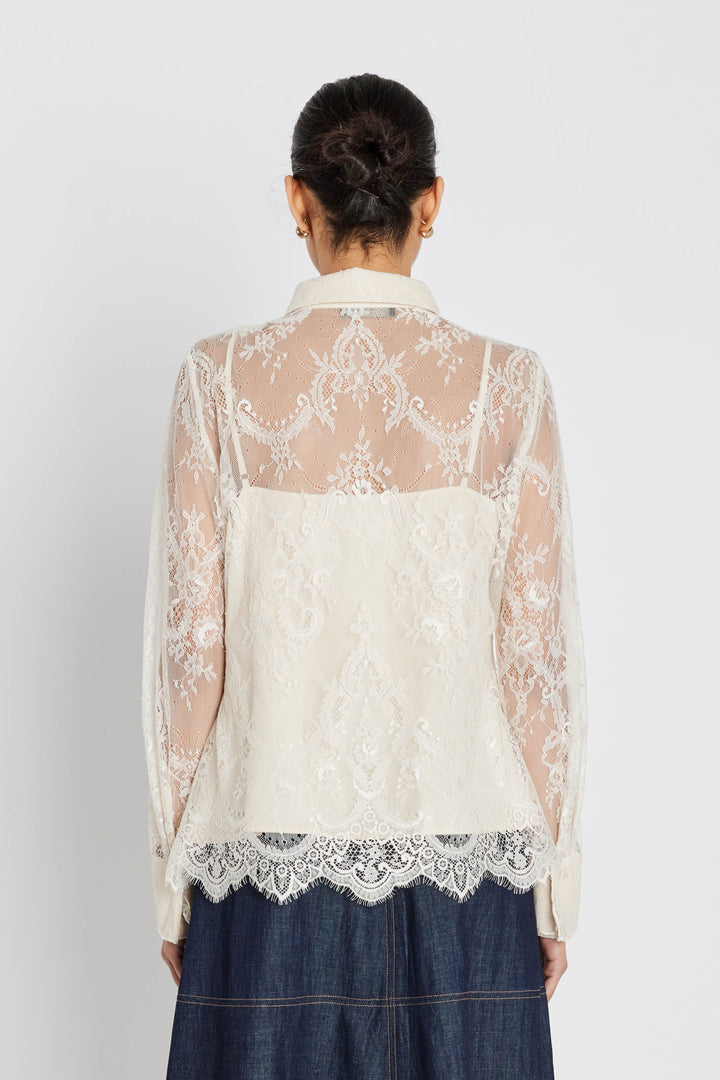 Bruuns Bazaar Women JuaniaBBDaisa skjorte Skjorter White Sand