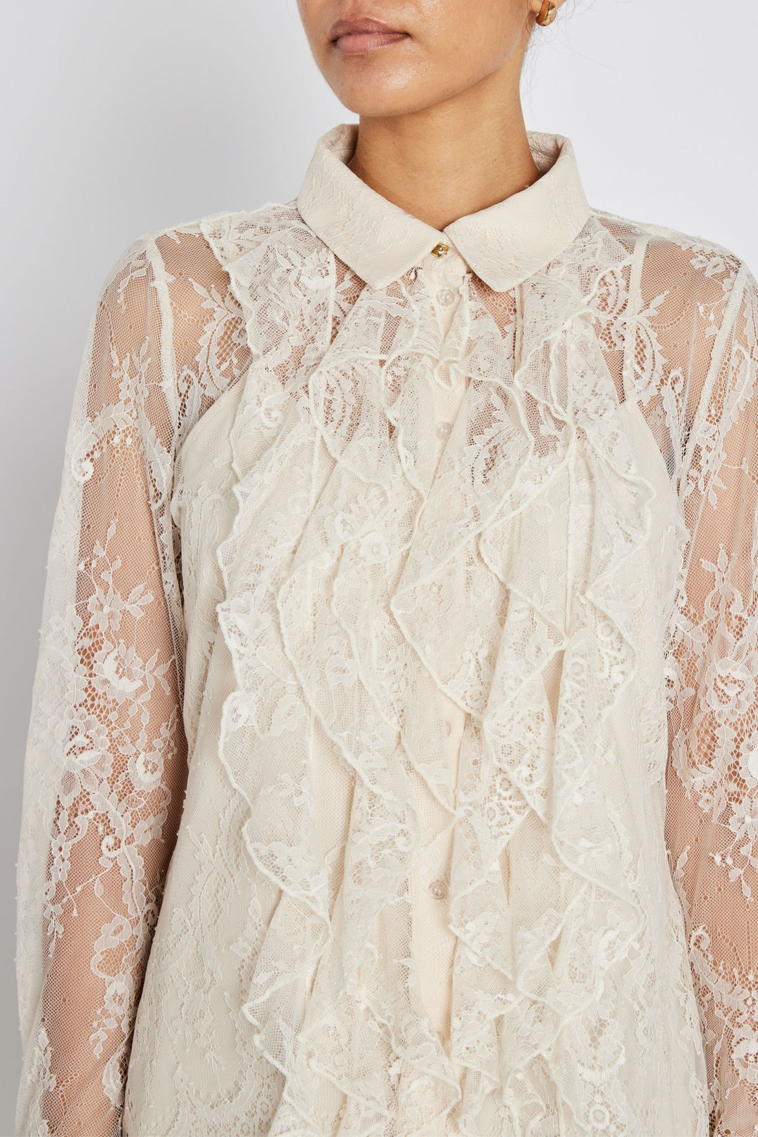 Bruuns Bazaar Women JuaniaBBDaisa skjorte Skjorter White Sand