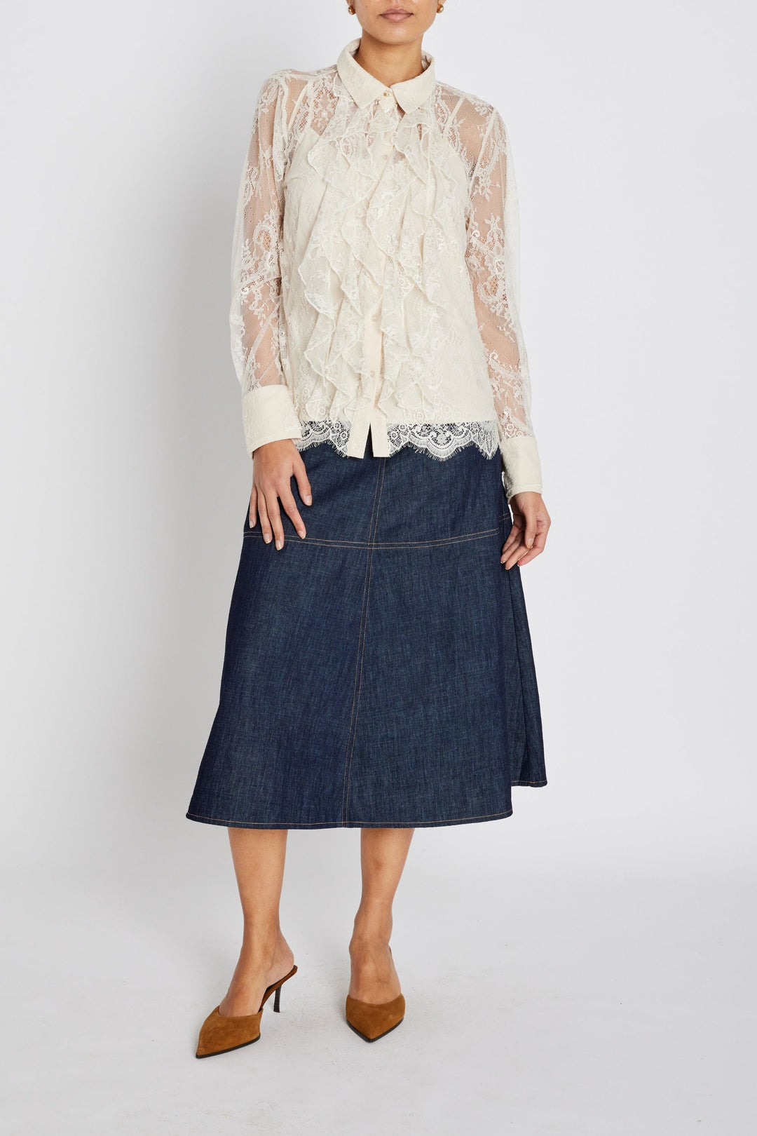 Bruuns Bazaar Women JuaniaBBDaisa skjorte Skjorter White Sand