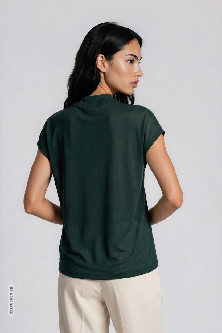 Bruuns Bazaar Women KatkaBBGinae bluse T-shirts Midnight Green