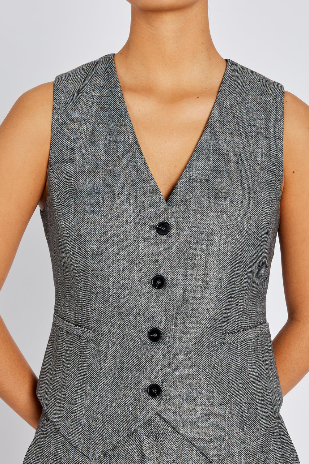 Bruuns Bazaar Women KuraBBBielle vest Vest Grey Herringbone