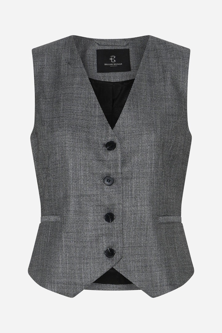 Bruuns Bazaar Women KuraBBBielle vest Vest Grey Herringbone