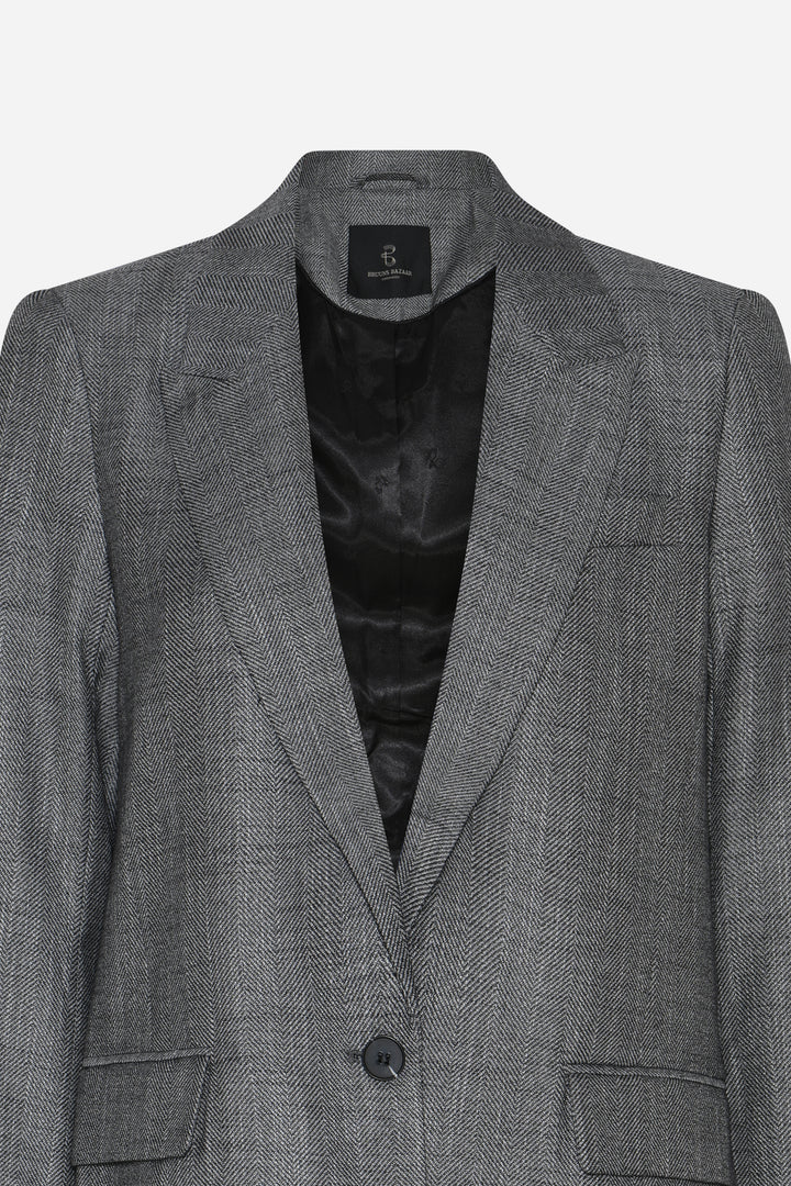 Bruuns Bazaar Women KuraBBFrida blazer Blazere Grey Herringbone