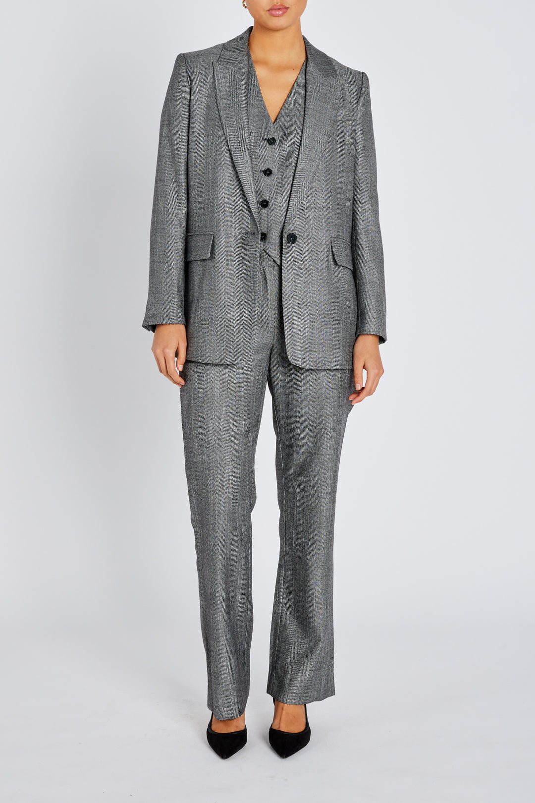 Bruuns Bazaar Women KuraBBFrida blazer Blazere Grey Herringbone