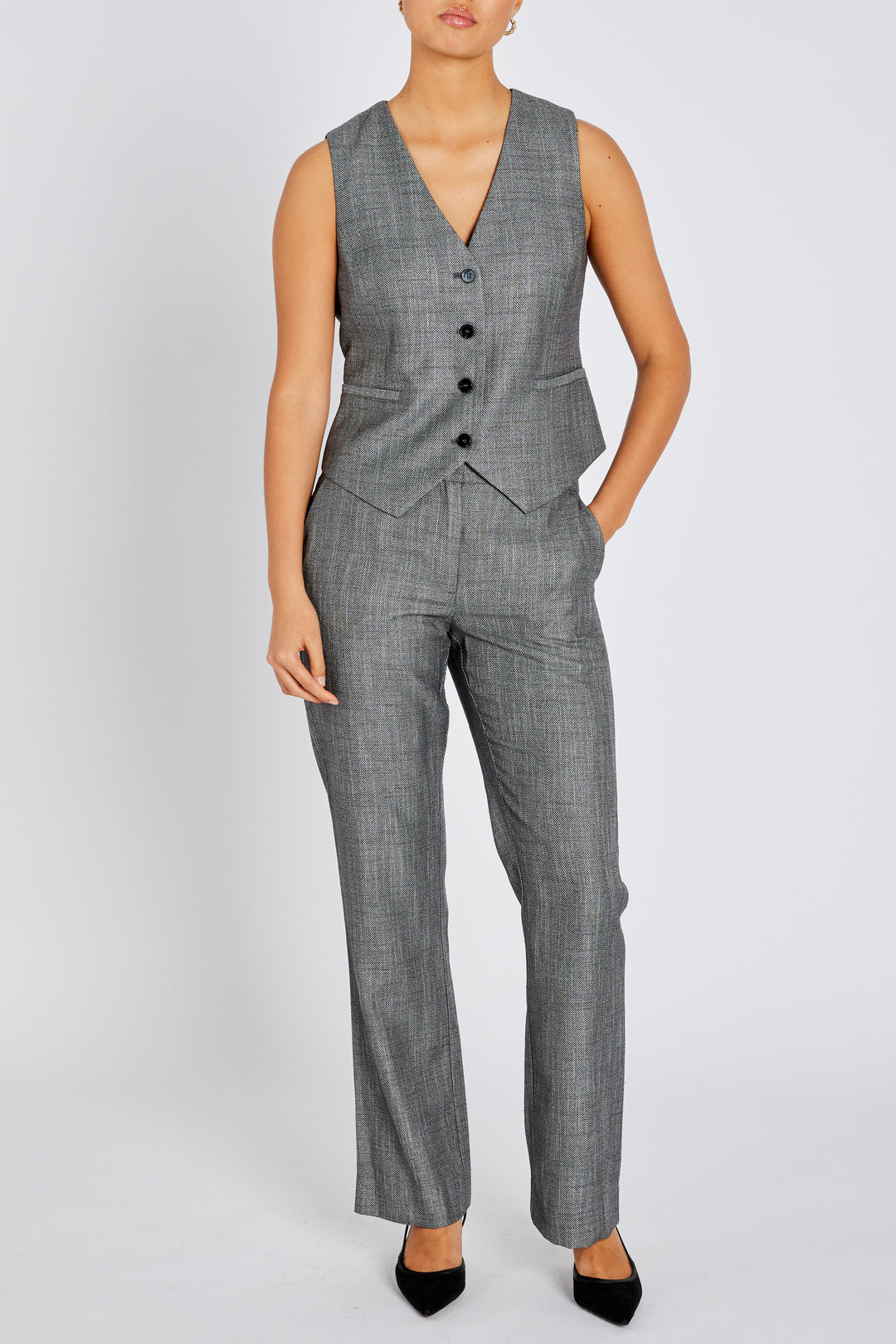 Bruuns Bazaar Women KuraBBVilda bukser Bukser Grey Herringbone