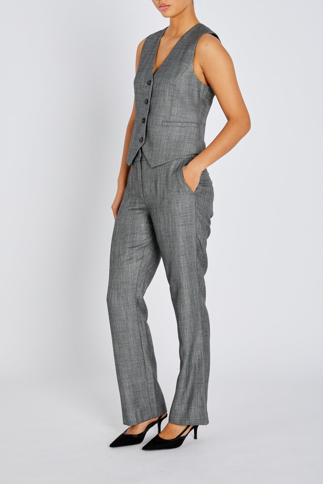 Bruuns Bazaar Women KuraBBVilda bukser Bukser Grey Herringbone