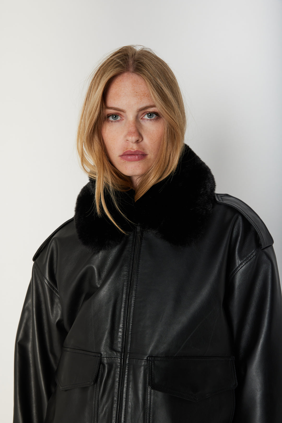 Bruuns Bazaar Women LeatherBBpilot jakke Overtøj Black