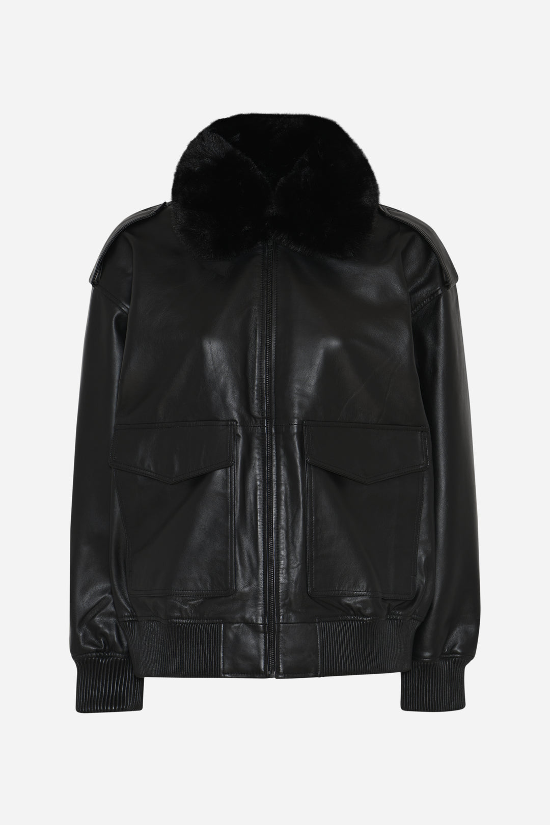 Bruuns Bazaar Women LeatherBBpilot jakke Overtøj Black