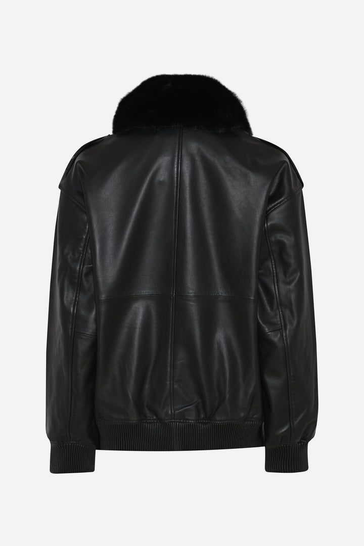 Bruuns Bazaar Women LeatherBBpilot jakke Overtøj Black