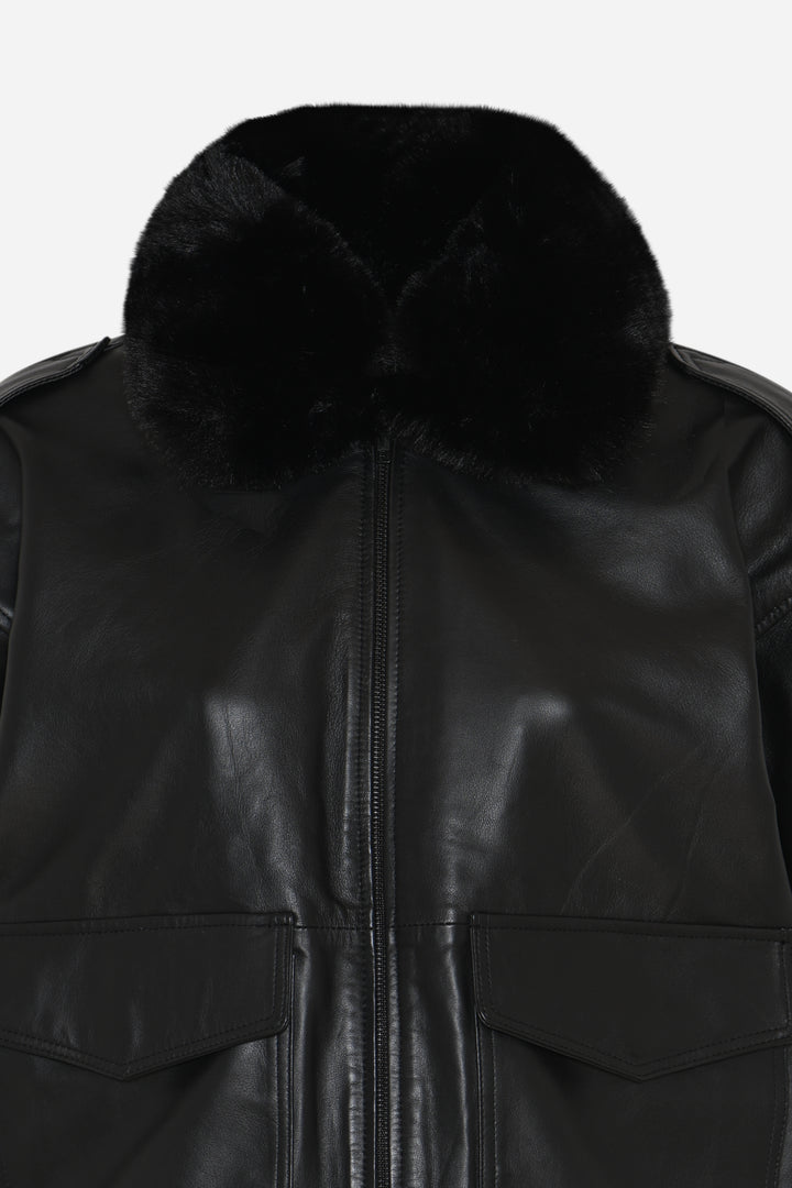 Bruuns Bazaar Women LeatherBBpilot jakke Overtøj Black