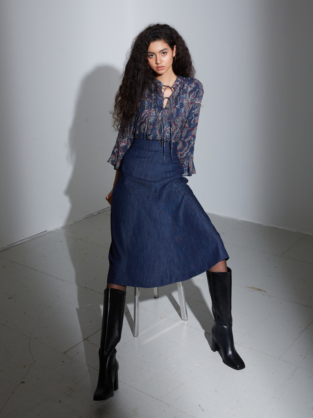 Bruuns Bazaar Women LobeliaBBImmi skirt Nederdele Blue Denim