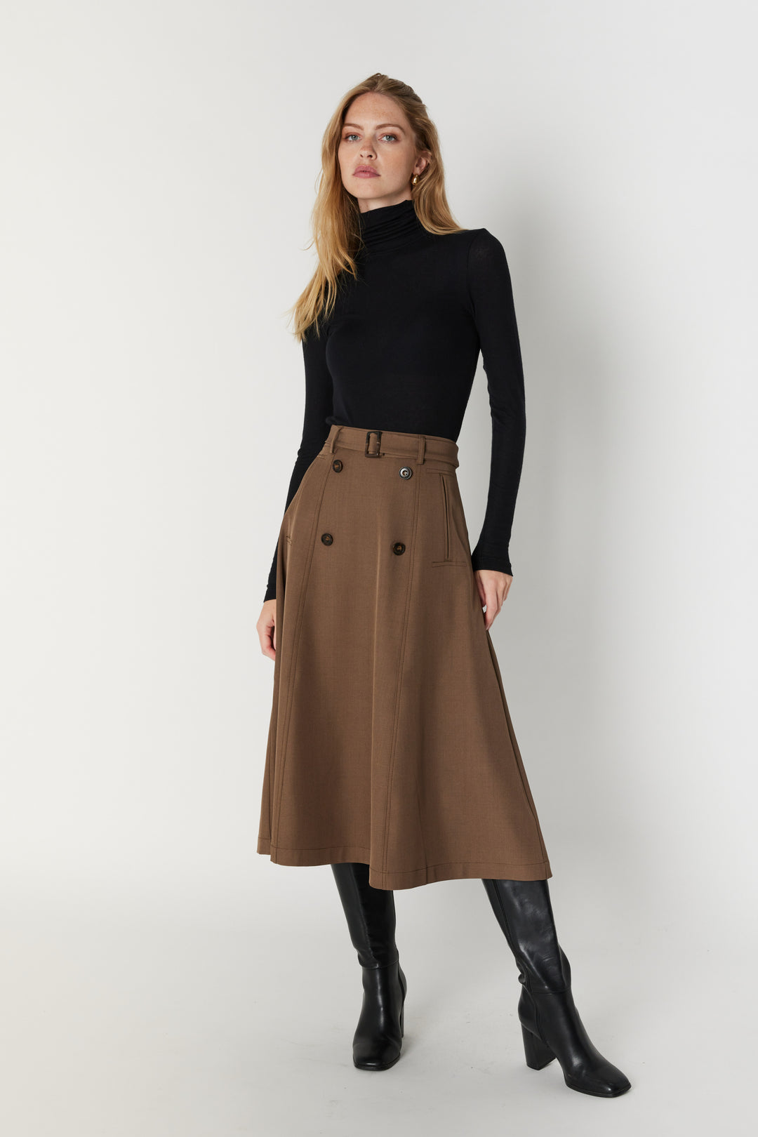 Bruuns Bazaar Women MedemiaBBTuri nederdel Nederdele Earth Brown