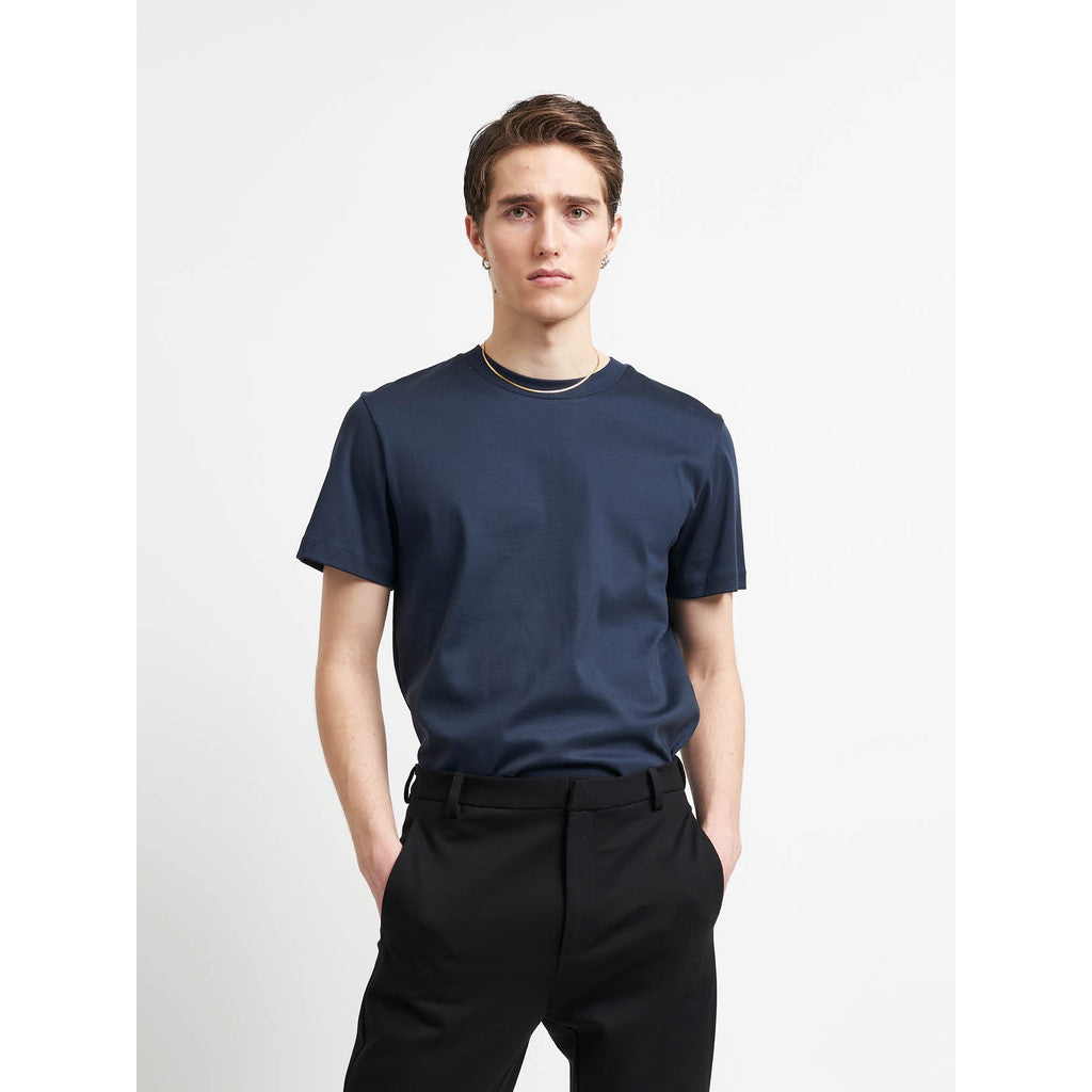 Bruuns Bazaar Men MercerBBwide O-neck tee T-shirts Navy