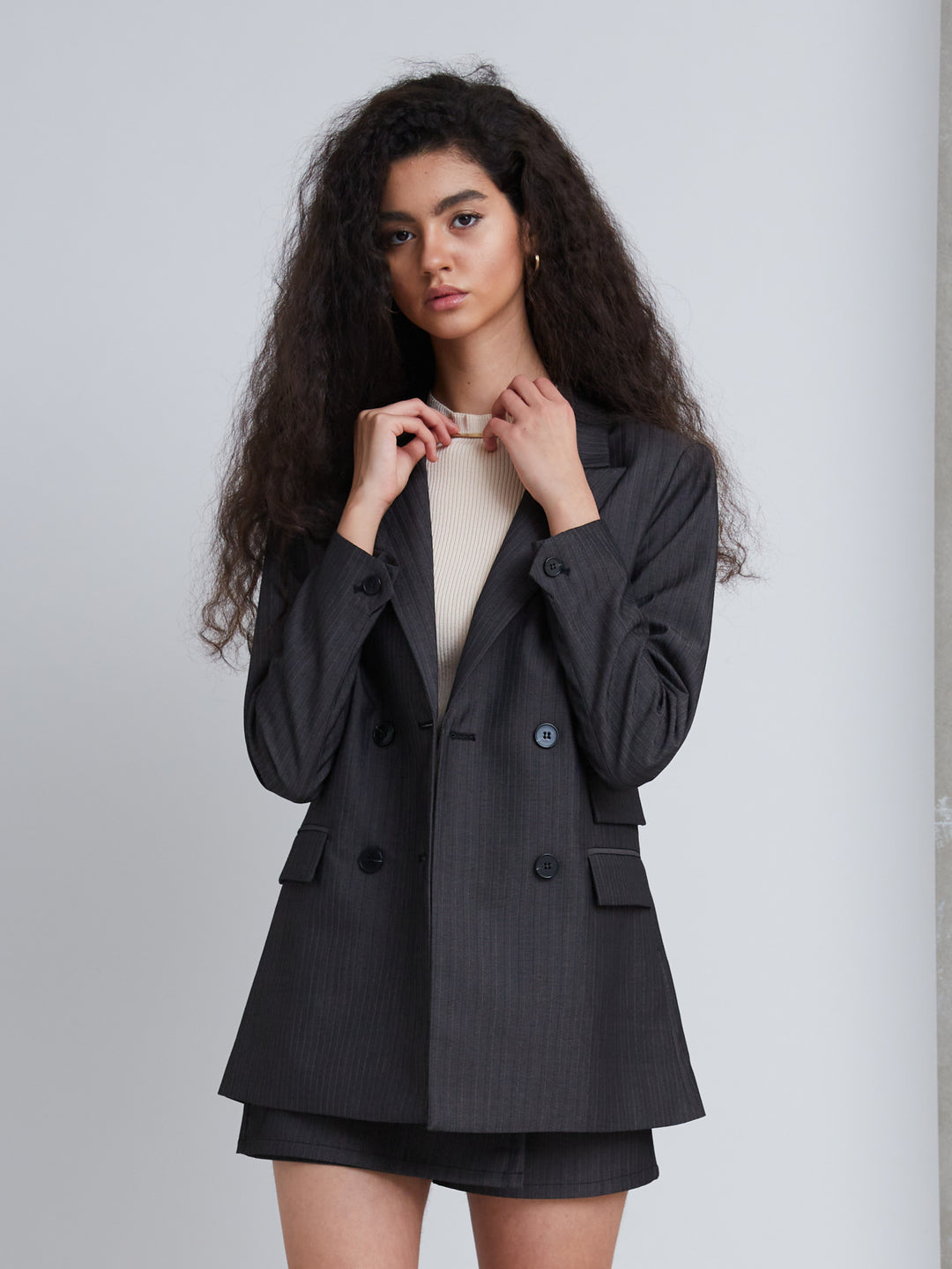 Bruuns Bazaar Women NeedBBLinda blazer Blazer Grey pin stripe