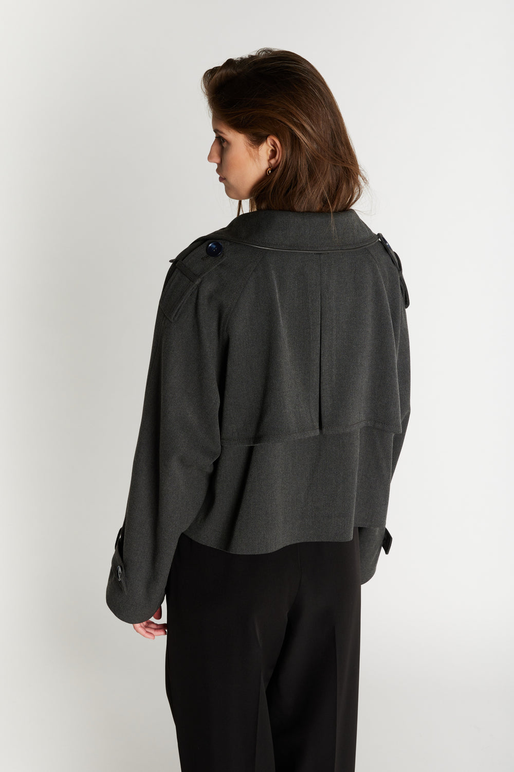 Bruuns Bazaar Women OncocaBBShort trenchcoat Overtøj Grey