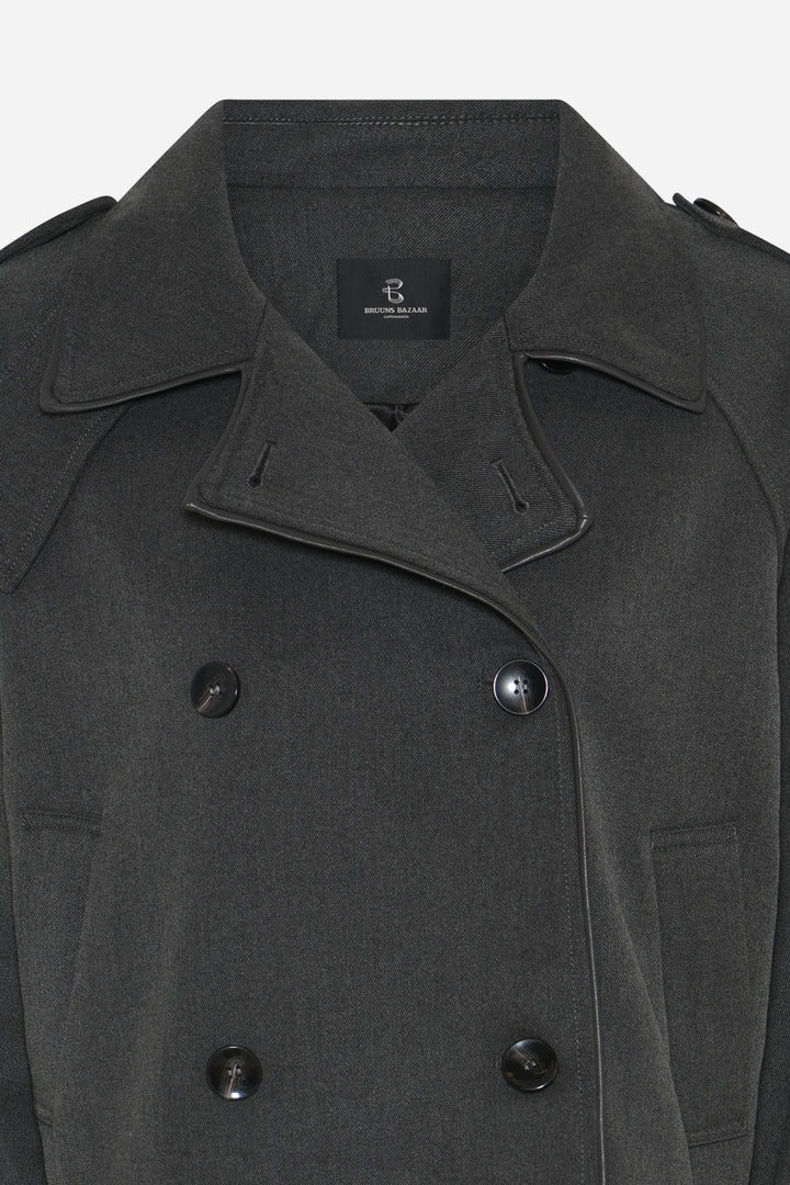 Bruuns Bazaar Women OncocaBBShort trenchcoat Overtøj Grey
