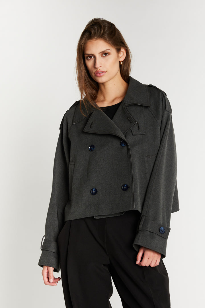 Bruuns Bazaar Women OncocaBBShort trenchcoat Overtøj Grey
